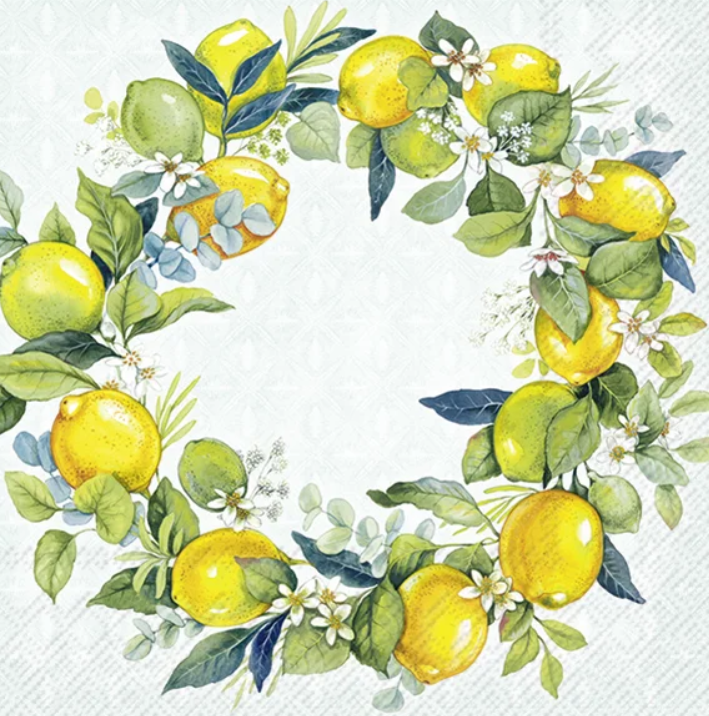 Billede af Servietter med citroner str. 33x33cm