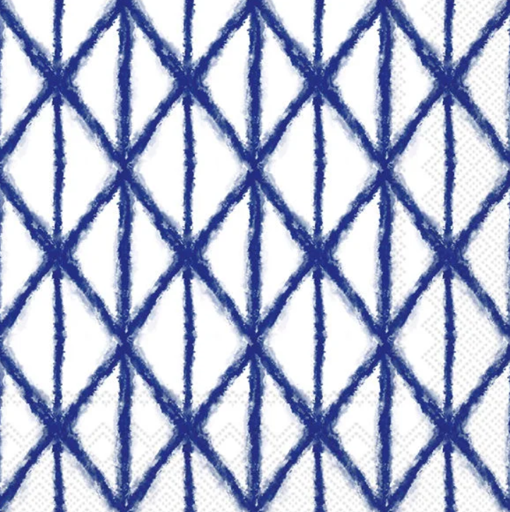 Billede af Servietter med blå mønster str. 33x33 cm