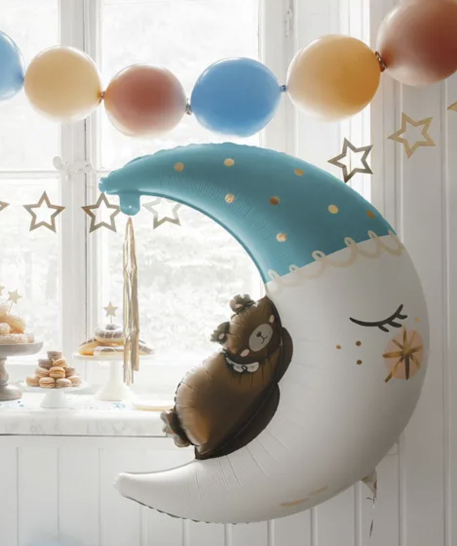 Folieballon - Teddybjørn og månen