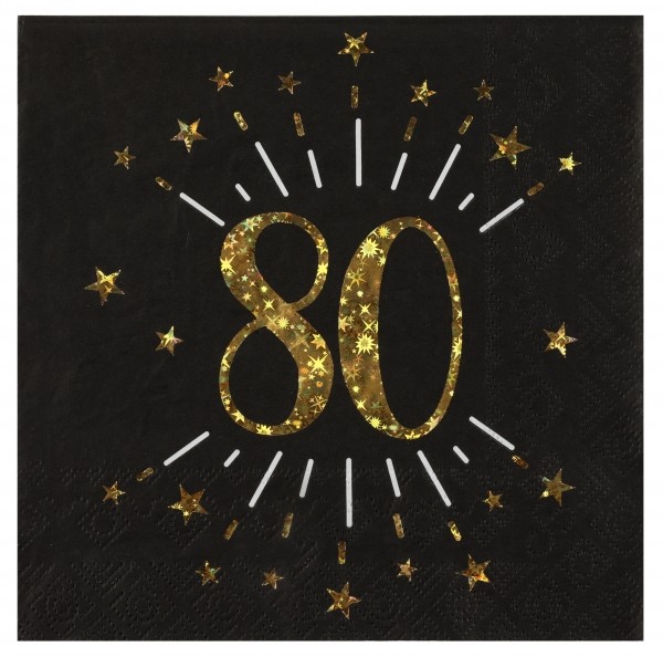 Billede af 80 års fødselsdag servietter