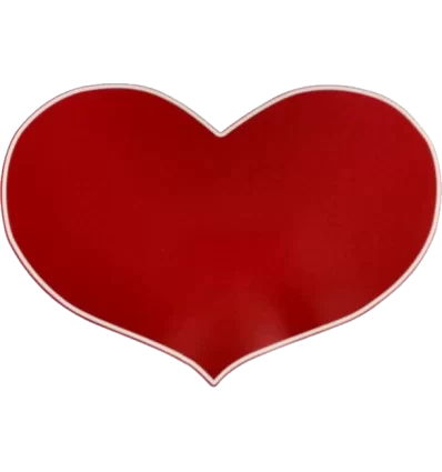 Rød æresport hjerte med hvid ramme