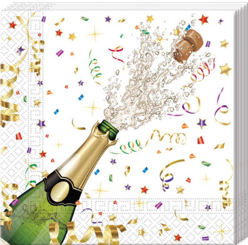 Billede af Nytårsservietter Champagne