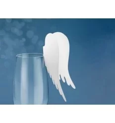 Bordkort til glas - hvid - vinger