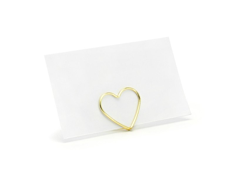 4: Bordkort holder -Formet som hjerte i guld