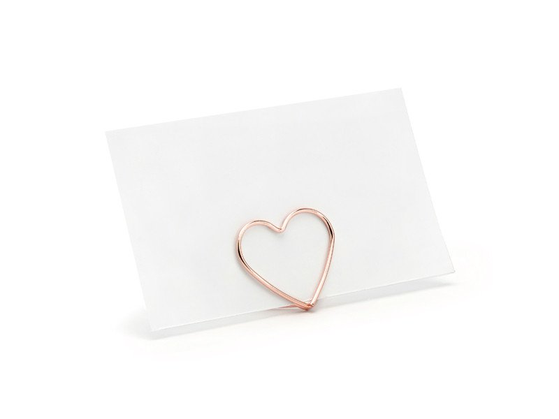 9: Bordkort holder - formet som hjerte i rosenguld