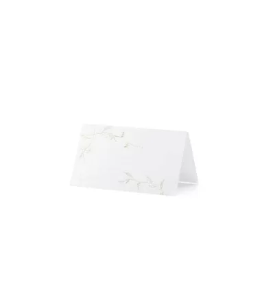 Hvid bordkort - guld blade