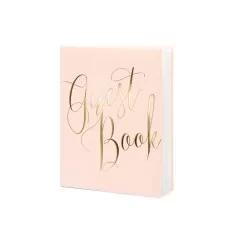 Gæstebog - Pink - Guest book stor skrift