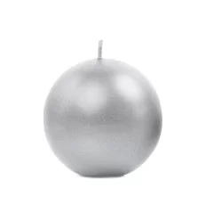 Sølv Metallic Kuglelys - 6 cm