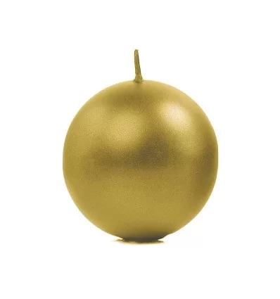 Guld Metallic Kuglelys - 6 cm
