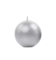 Sølv Metallic Kuglelys - 10 cm