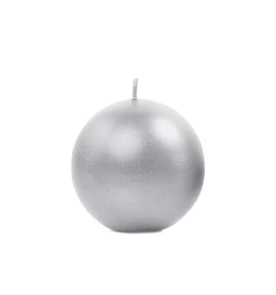 Sølv Metallic Kuglelys - 10 cm
