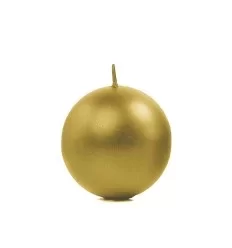 Guld Metallic Kuglelys - 10 cm