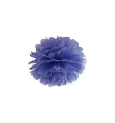 Marine blå pompom 25 cm