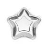 Paptallerkner - sølv - stjerne - 23 cm