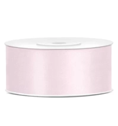 Lys rosa Satin bånd - 25 mm