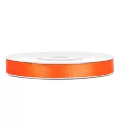 Orange Satin bånd - 6 mm