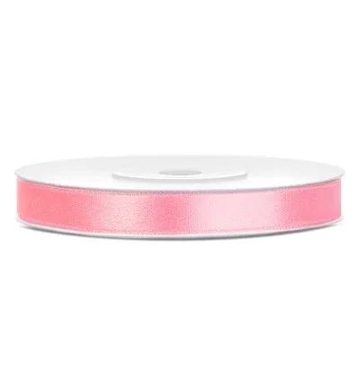 Lys pink Satin bånd - 6 mm