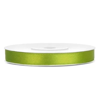 Lys grøn Satin bånd - 6 mm