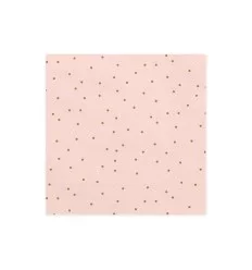 Lys pink - servietter - guld prikker - 33x33.