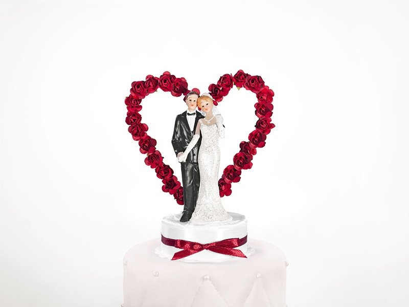 Billede af Brudepar - Hjerte - Små røde roser