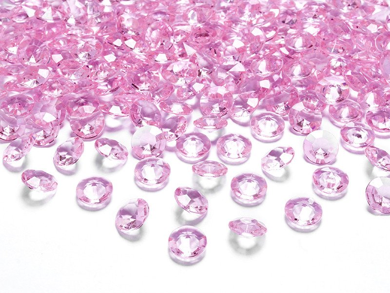 Lys pink diamant konfetti - 12 mm