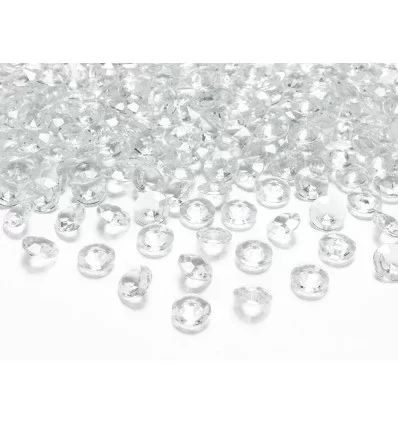 Gennemsigtig diamant konfetti - 12 mm