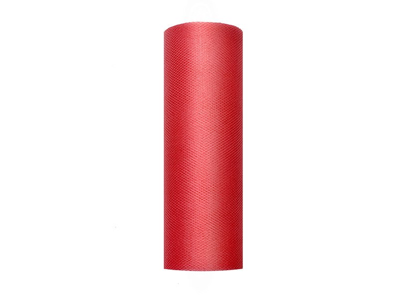 Rød tyl - 15 cm