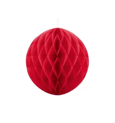 Rød Honeycomb - 30 cm - Rund