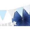Flagbanner - blandet lyseblå,hvid og sølv