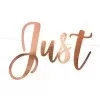 Just married banner - rosa guld