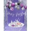 Happy birthday banner - sølv - 16,5 cm x 62 cm